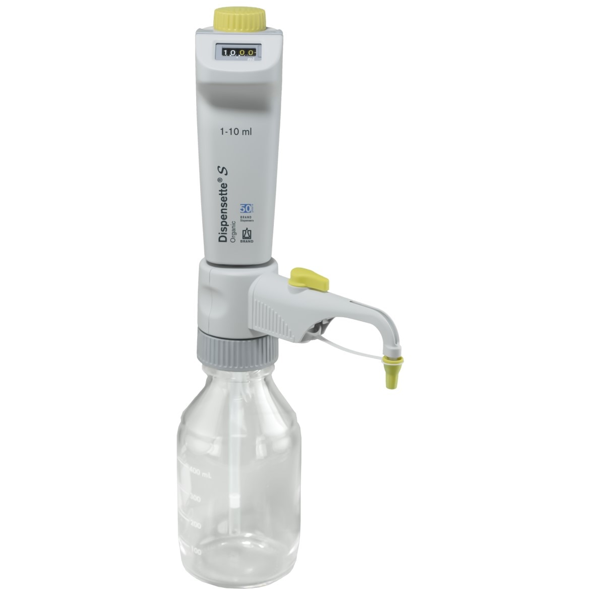 BrandTech Dispensette S Organic, Digital w/ Recirculation Valve, 1-10mL